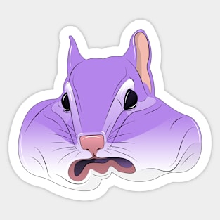 purple cute squirrel face Sticker